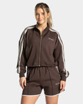 Club Cropped Zip Jacke "Espresso"