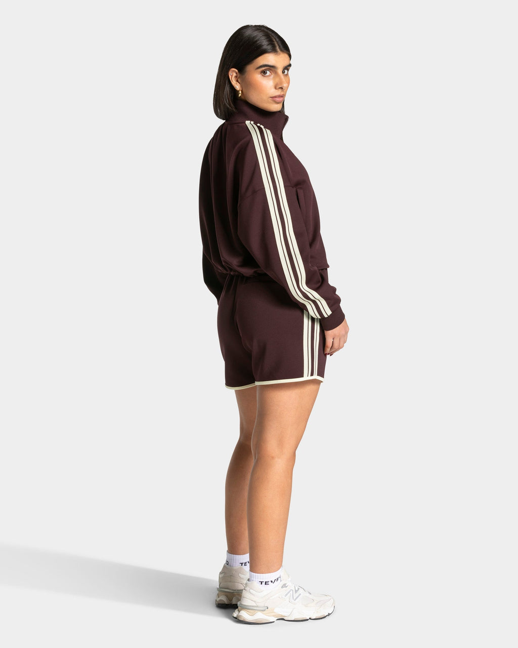 Club Cropped Zip Jacke "Merlot"