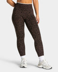 Contrastline Sculpt Scrunch Leggings "Leo Espresso"