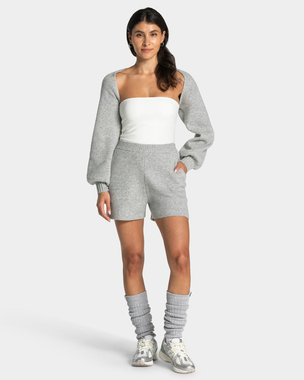 Knit Shorts "Grau Meliert"