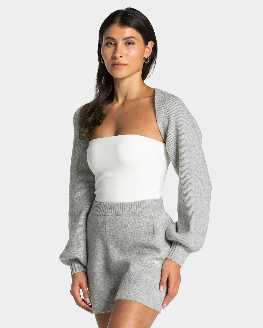 Knit Bolero "Grau Meliert"