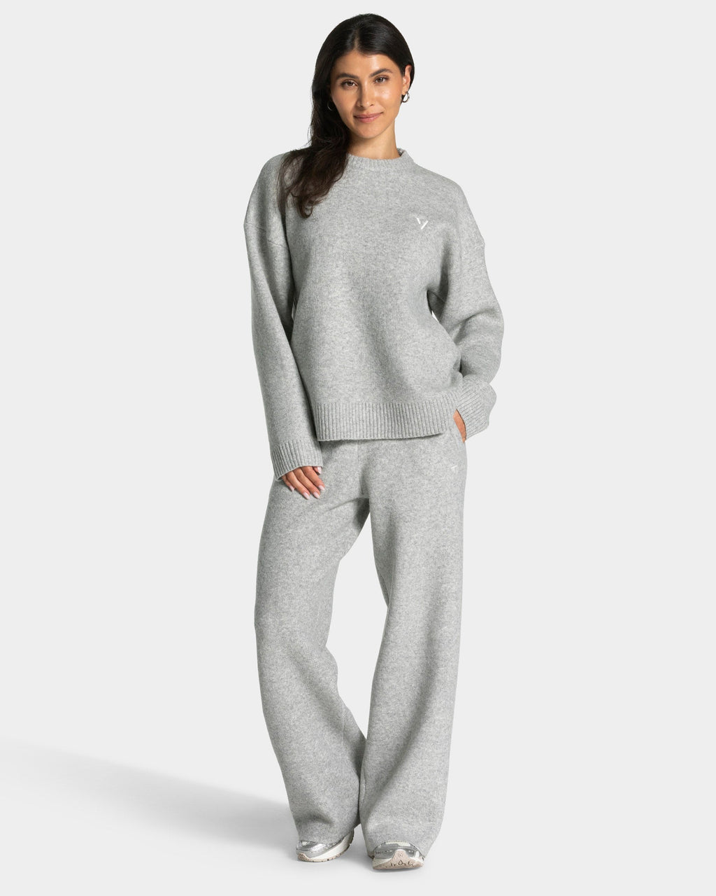 Knit Sweater "Grau Meliert"