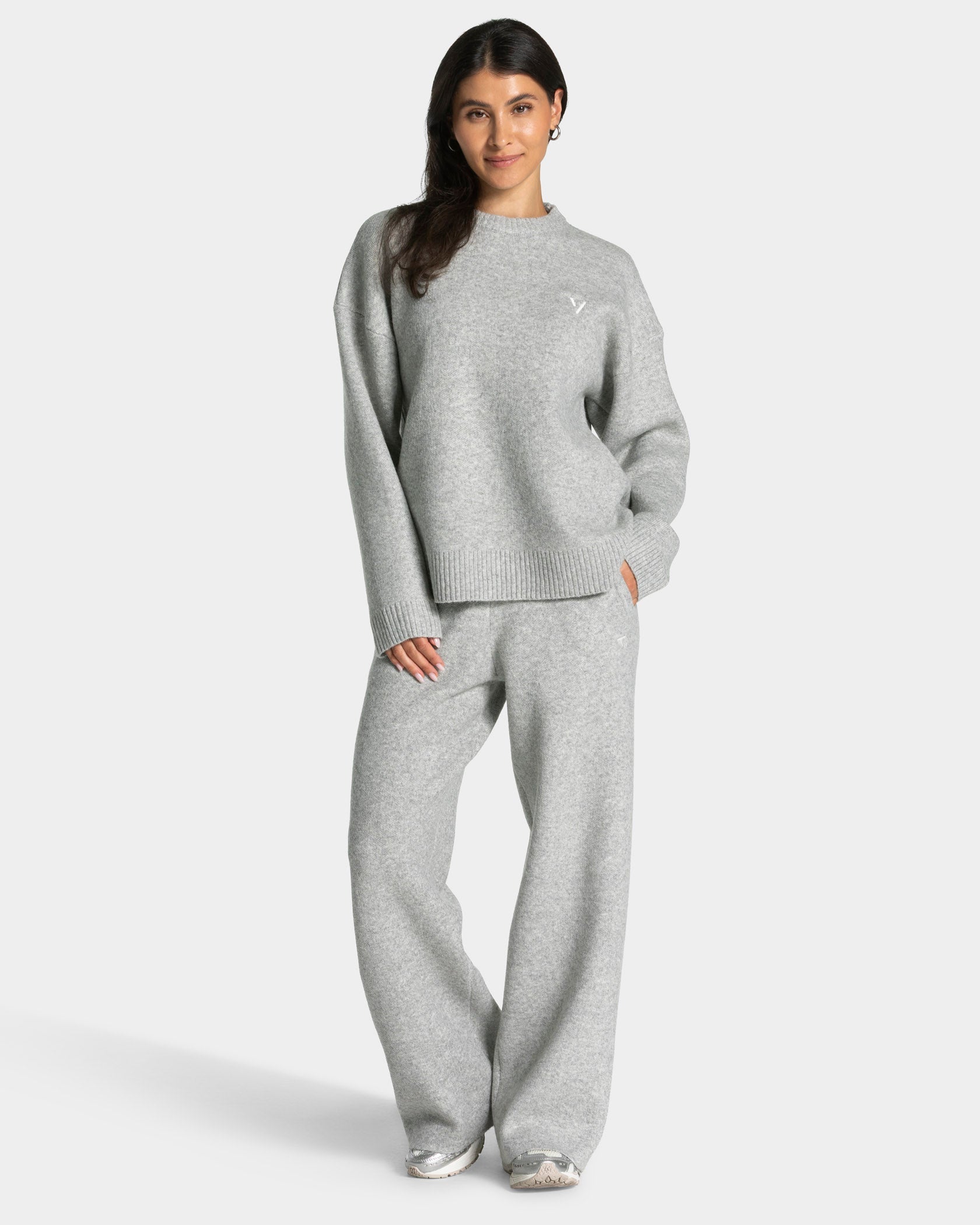 Knit Sweater "Grau Meliert"