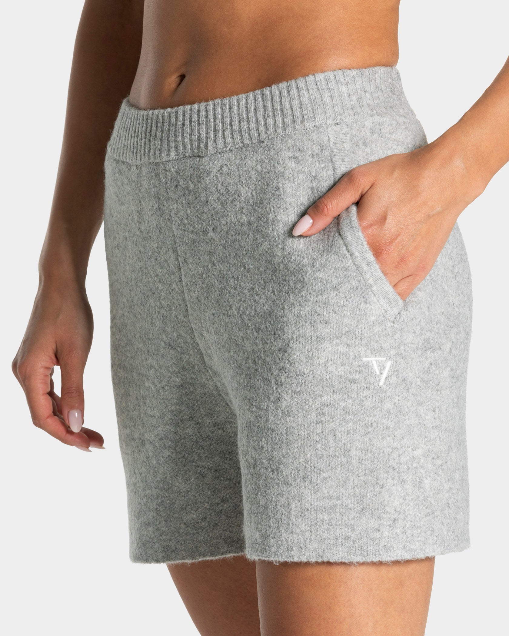 Knit Shorts "Grau Meliert"