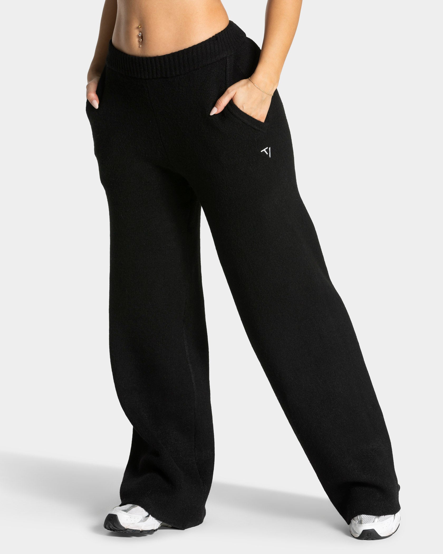 Pantalon jambe droite Knit « Noir »