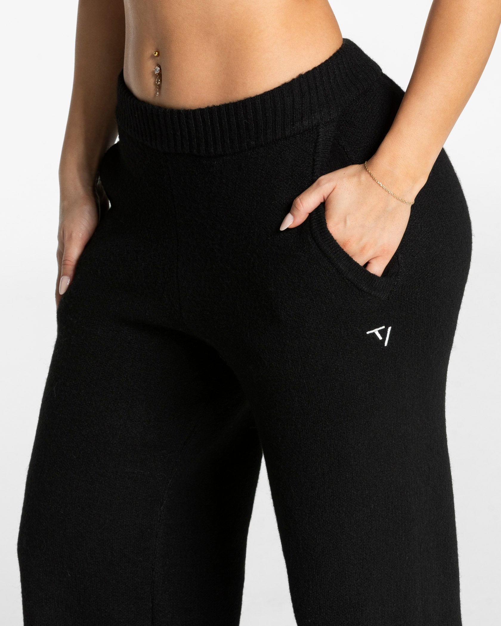 Pantalon jambe droite Knit « Noir »