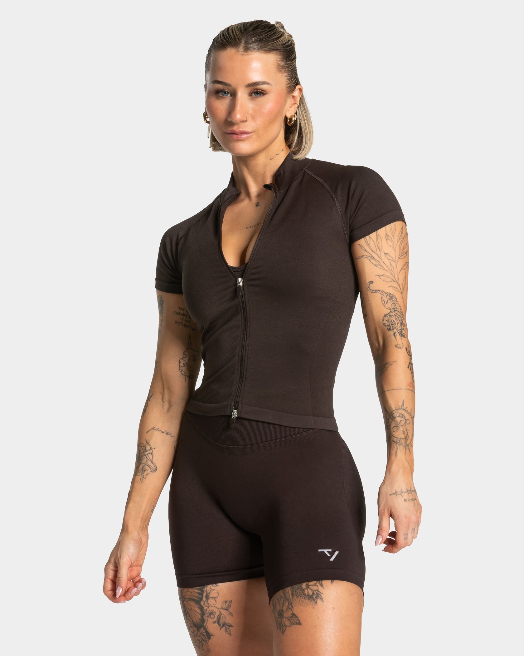 Lift Zip Shortsleeve "Dark Chocolate"