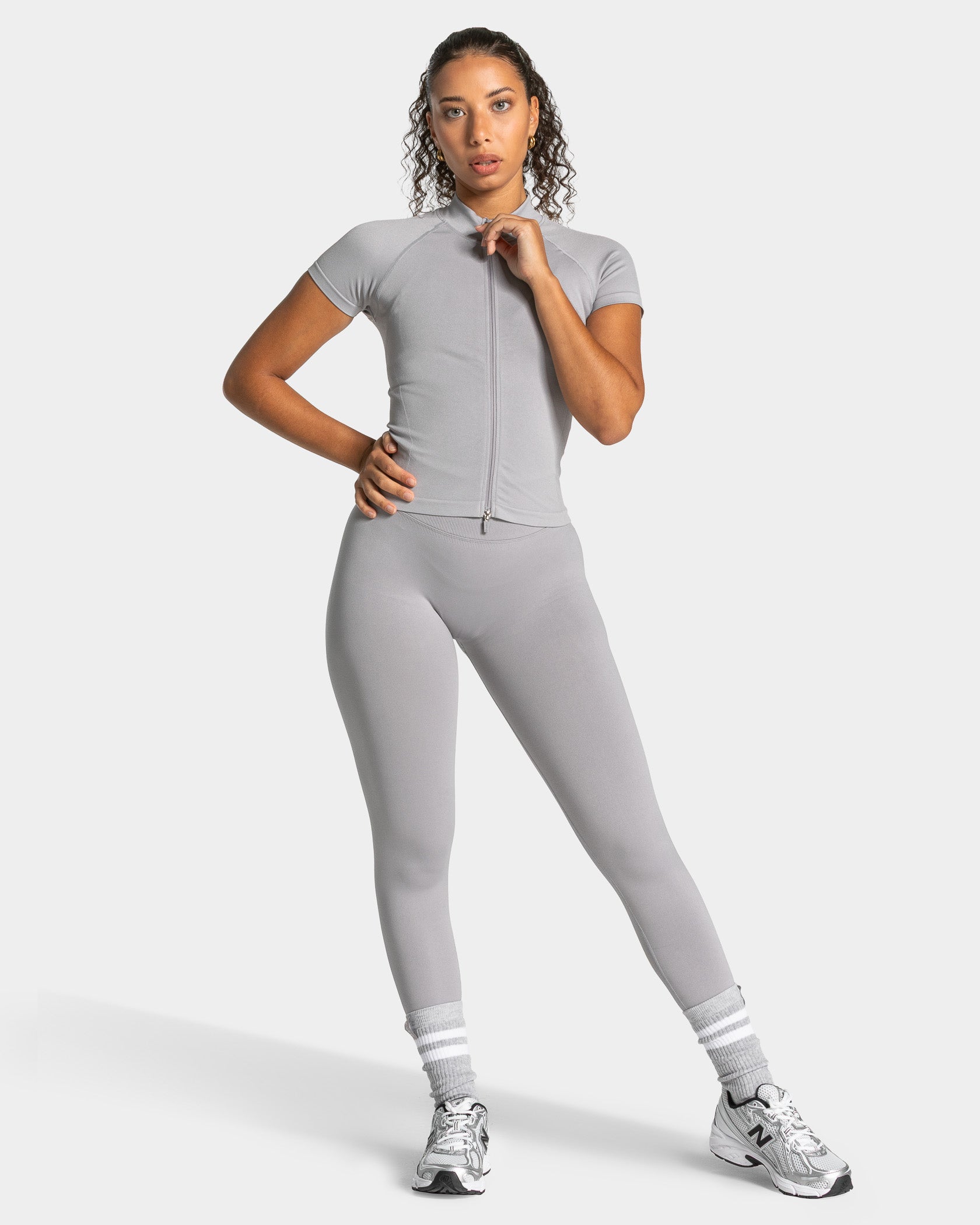 Lift Zip Shortsleeve "Hellgrau"